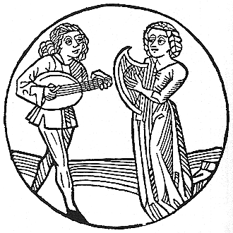 Image of 2 Lovers With a Lute and Harp